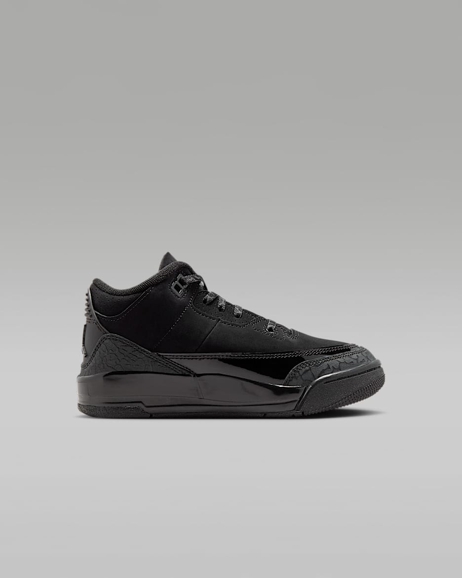 Jordan 3 Retro Black Cat Little Kids Shoes. Nike